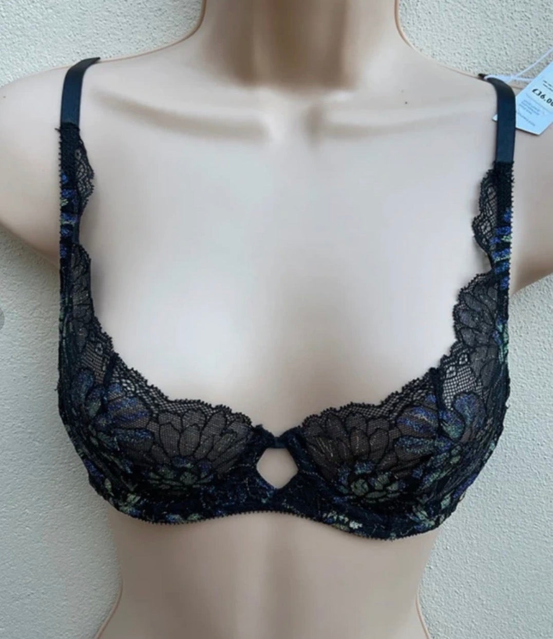 ‘Brooklyn’ demi cup, non padded, underwired in black