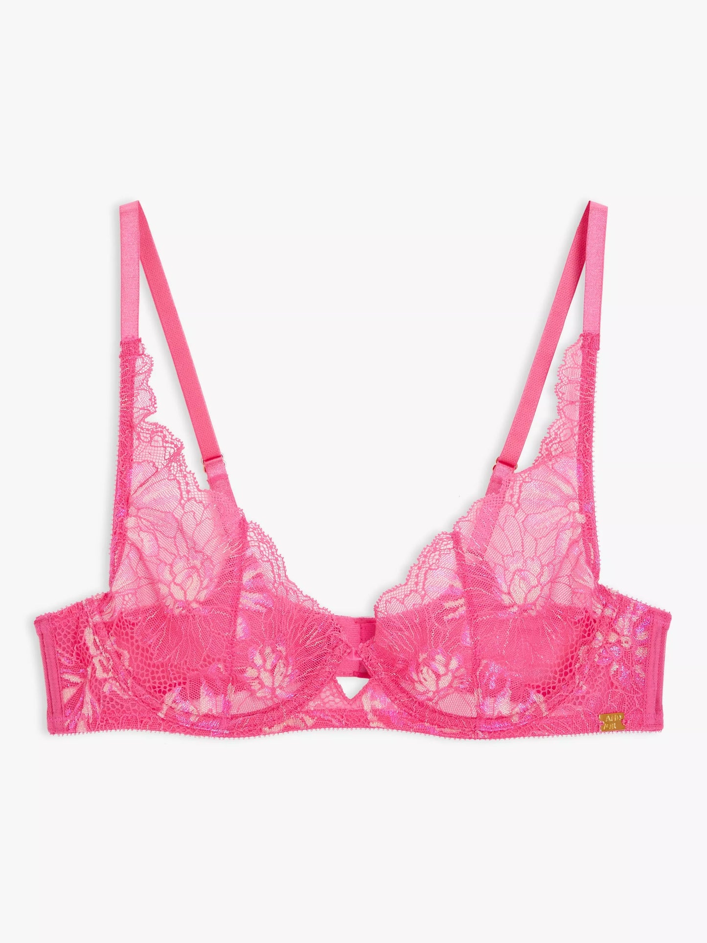‘Brooklyn’ non padded, underwired, demi  bra in fuschia 36B