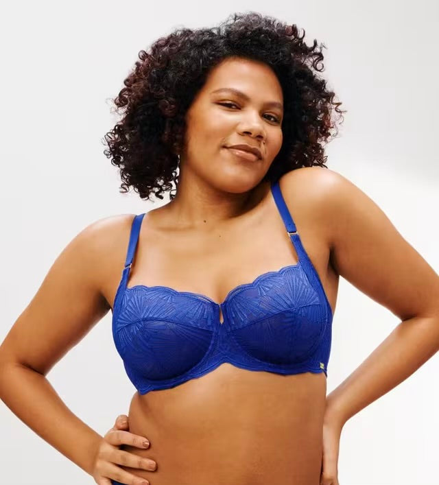 ‘Bailey’  balcony bra in cobalt blue - full support