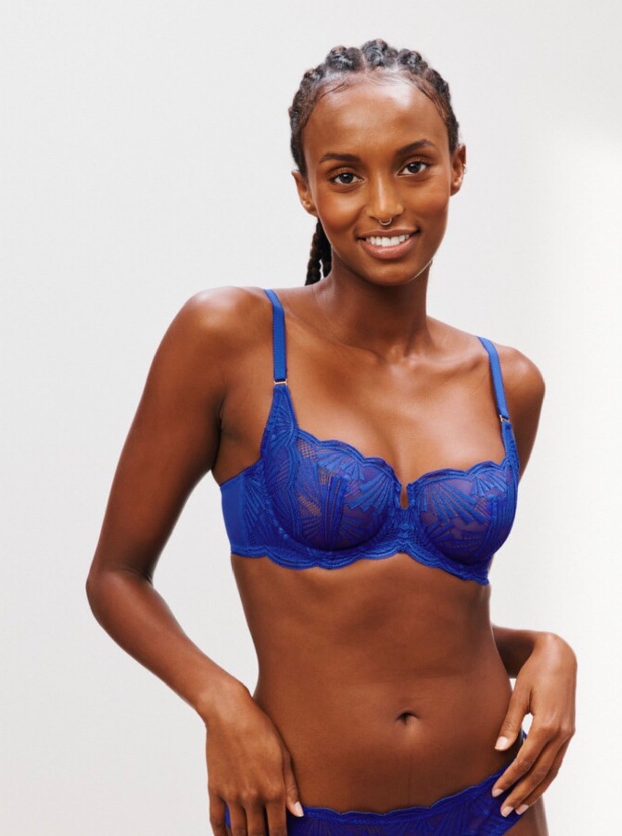 ‘Bailey’ balcony bra in cobalt blue