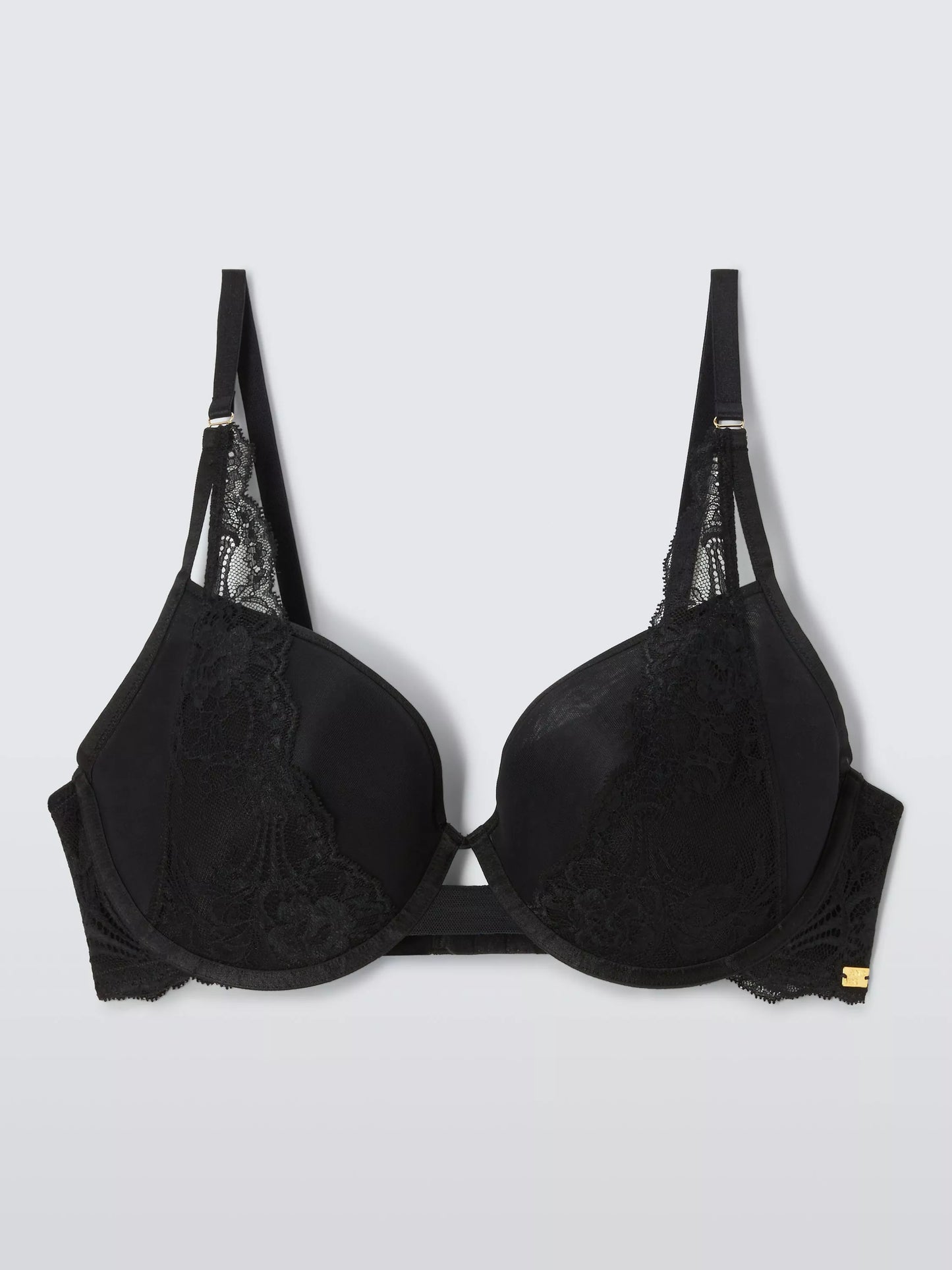 ‘Amaya’ spacer cup, plunge bra in black