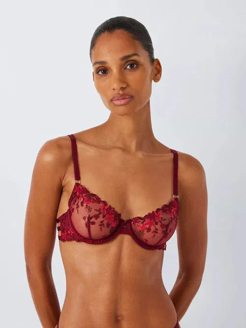 ‘Alexis fruity floral’ embroidered balcony bra