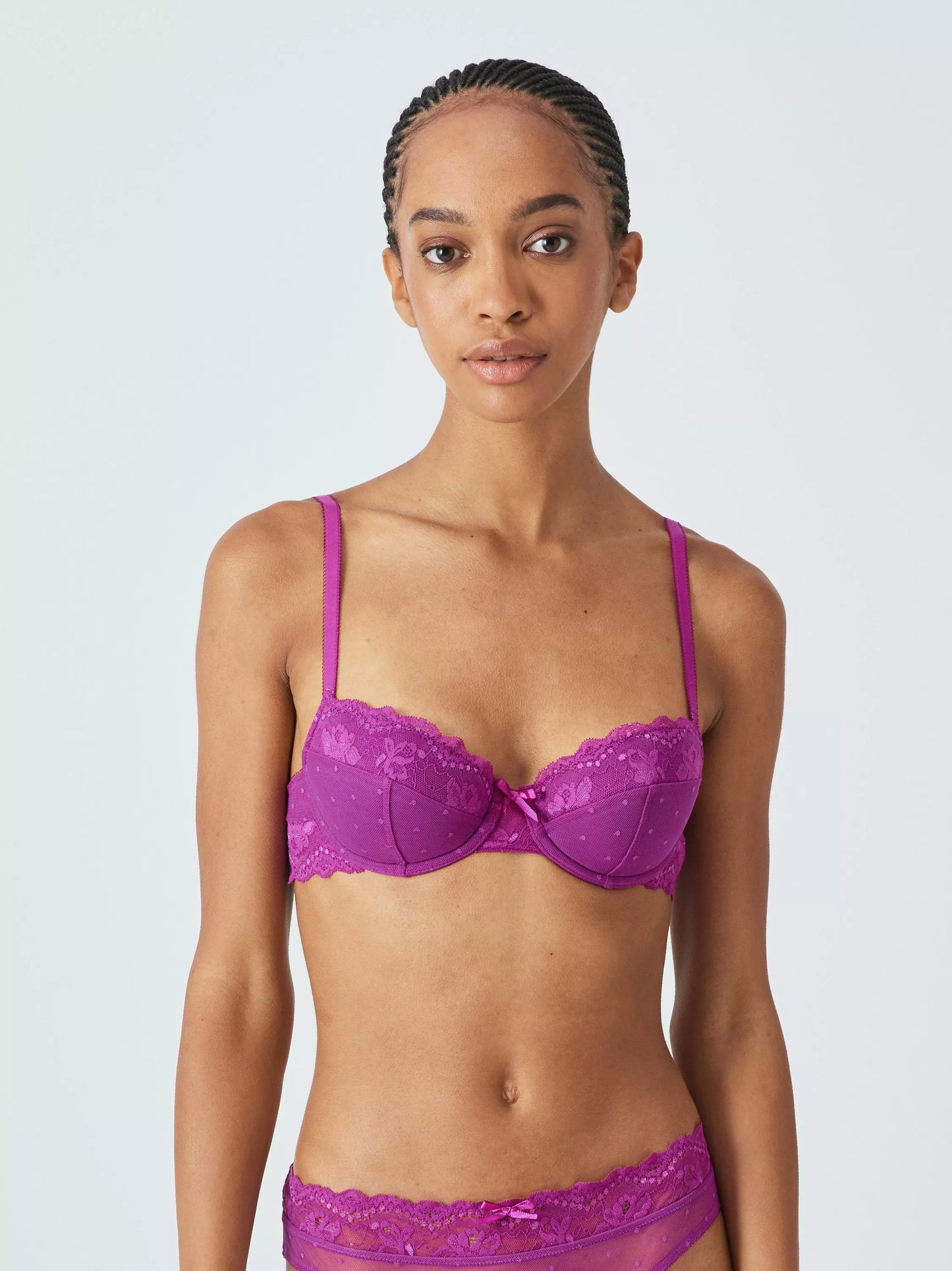 ‘Charlie’ padded plunge bra in magenta