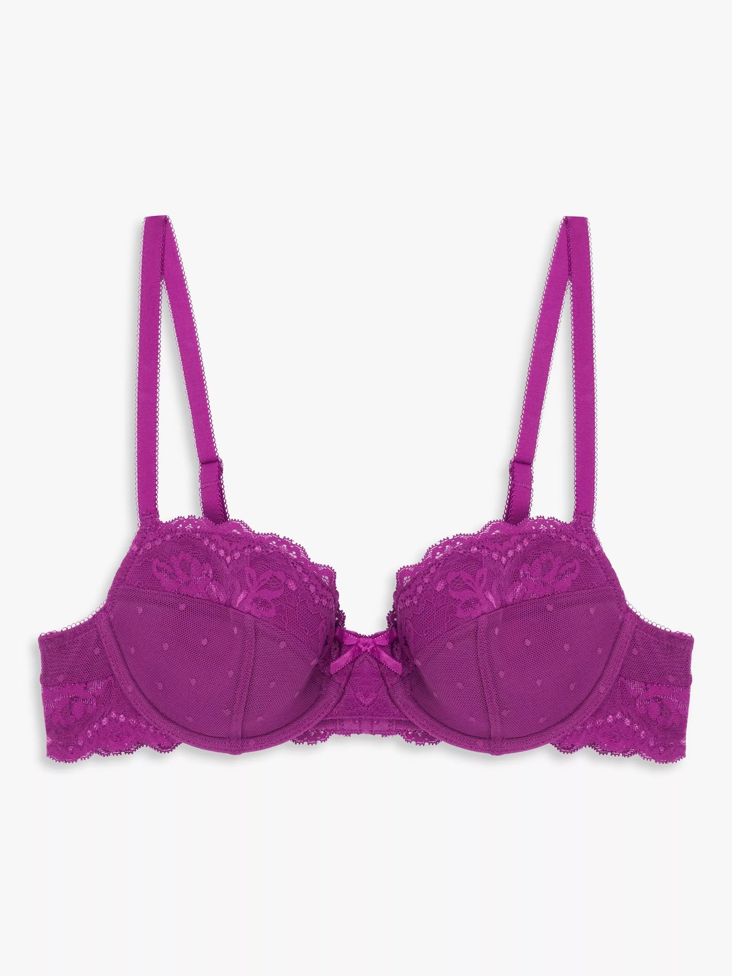 ‘Charlie’ padded plunge bra in magenta