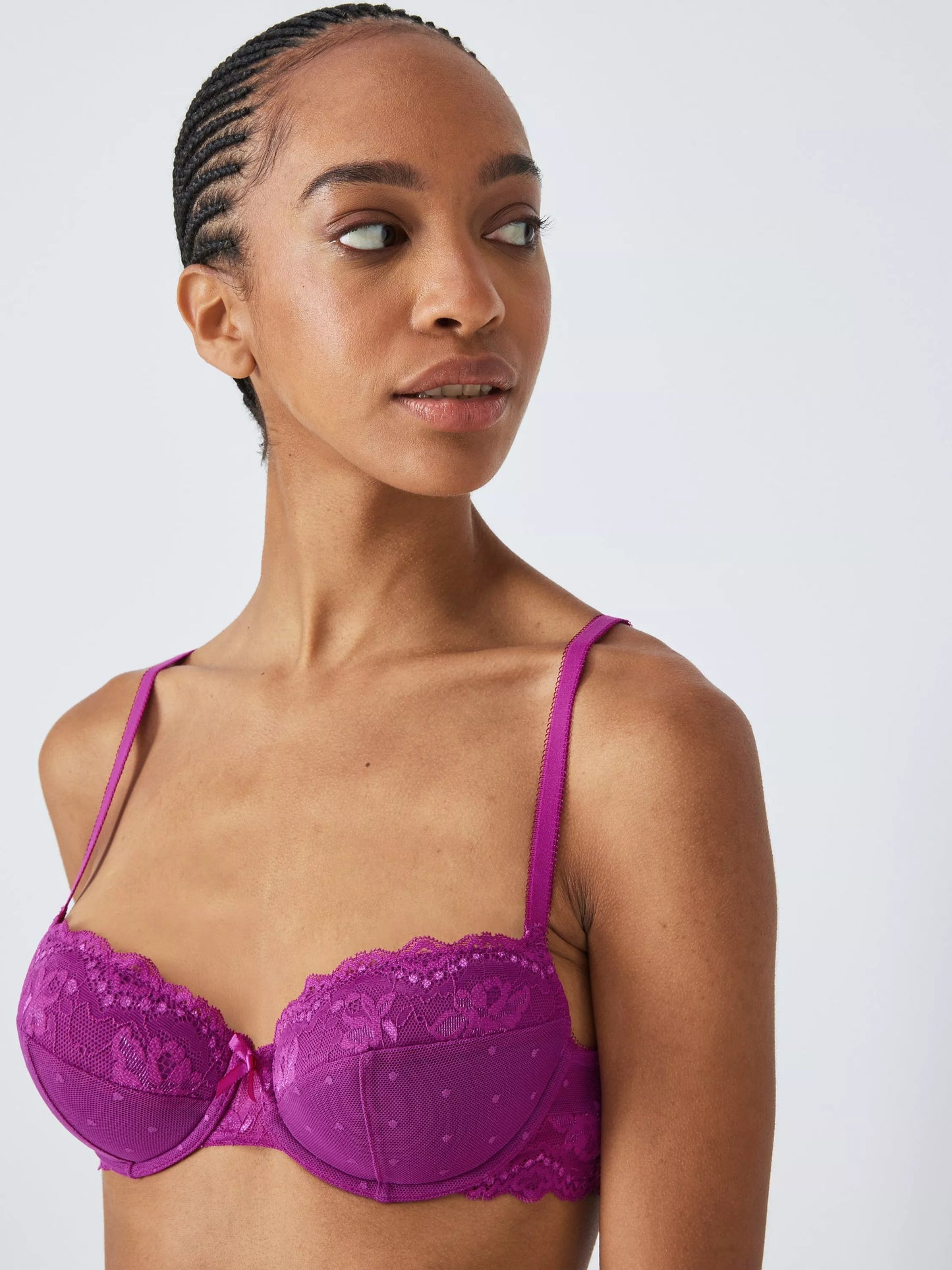 ‘Charlie’ padded plunge bra in magenta