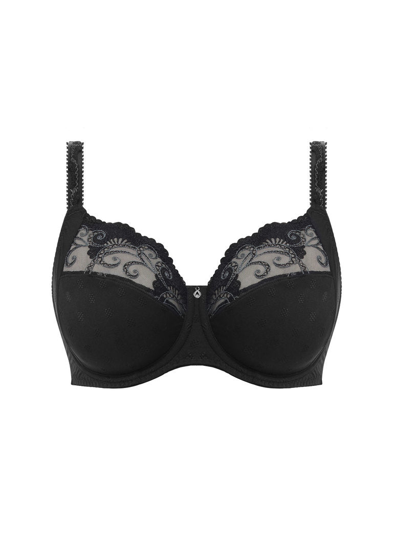 ‘Jocelyn’ full cup, side support bra in black