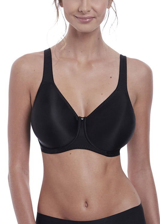 ‘Aura’ moulded, full cup bra in black