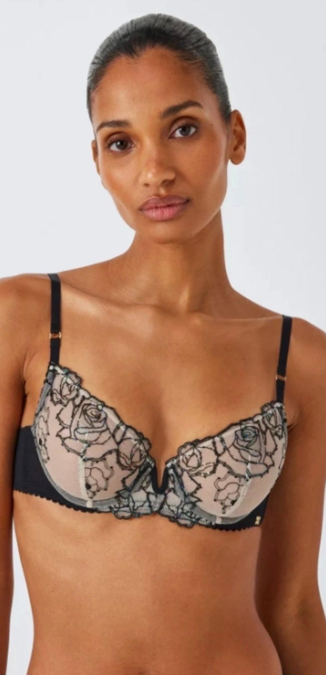 ‘Blake’ floral lace balcony bra