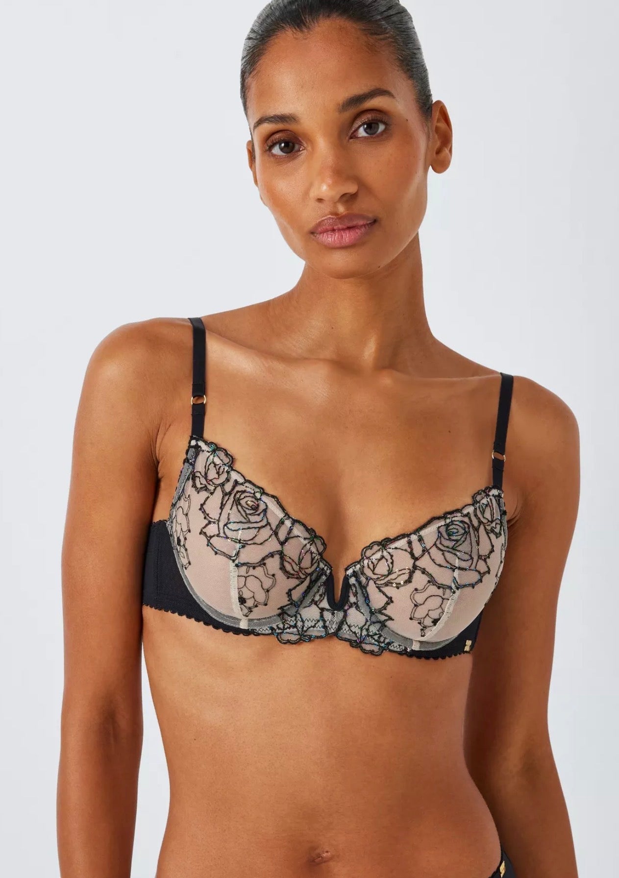 ‘Blake’ floral lace balcony bra
