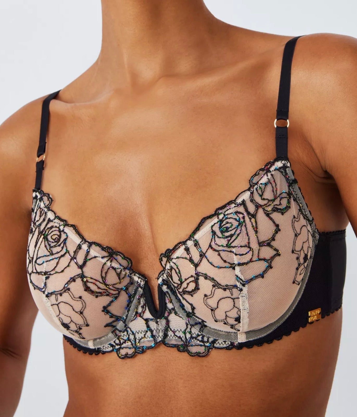 ‘Blake’ floral lace balcony bra