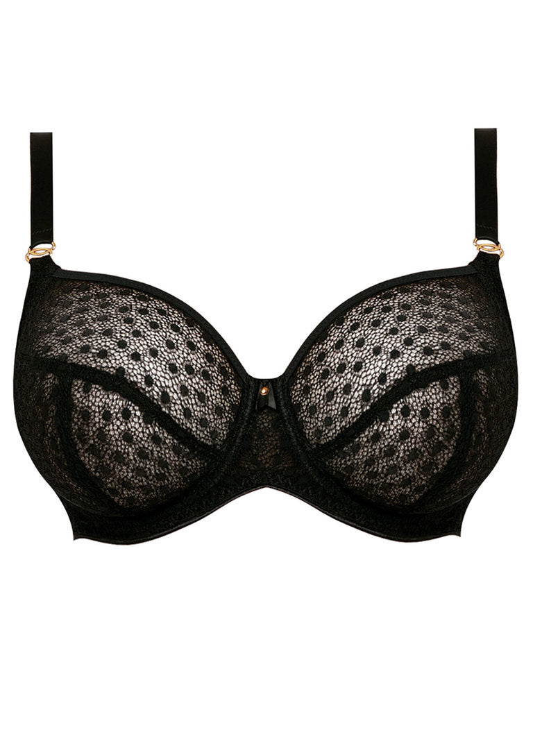 ‘Starlight’ side support balcony bra in black