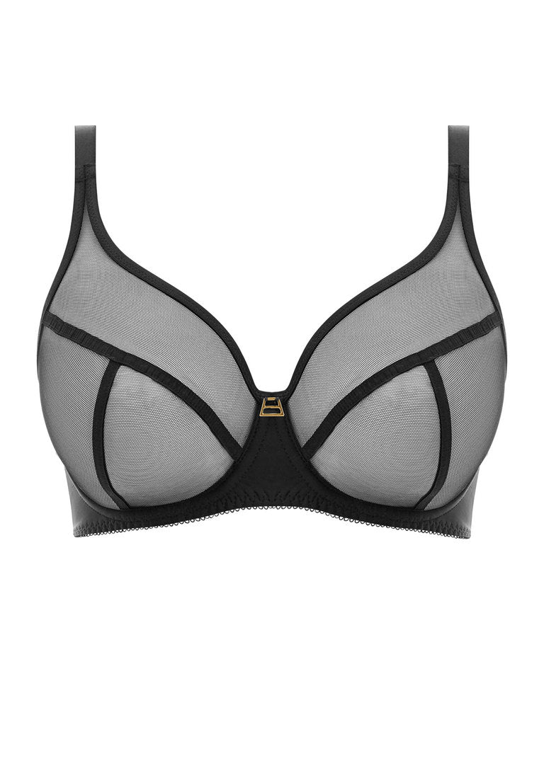 ‘Snapshot’ high apex bra in noir