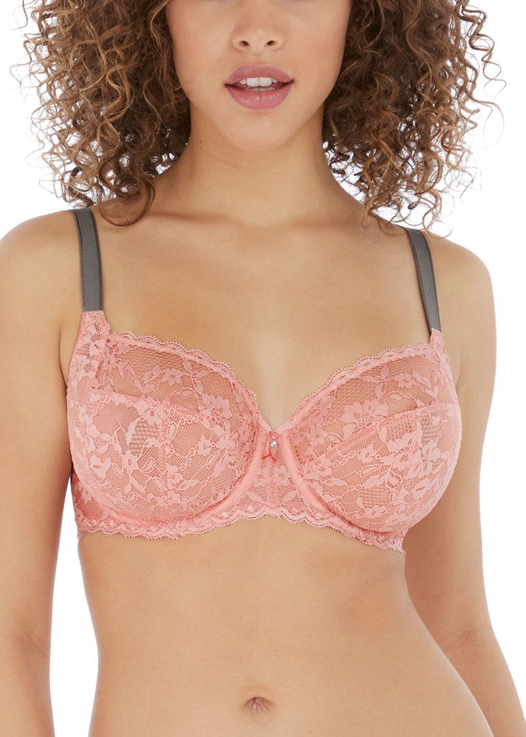 ‘Offbeat’ side support bra in rosehip