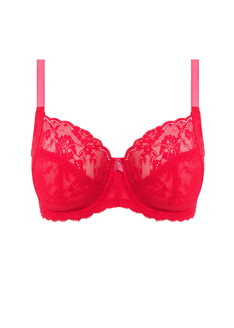 ‘Offbeat’ side support bra in chilli red