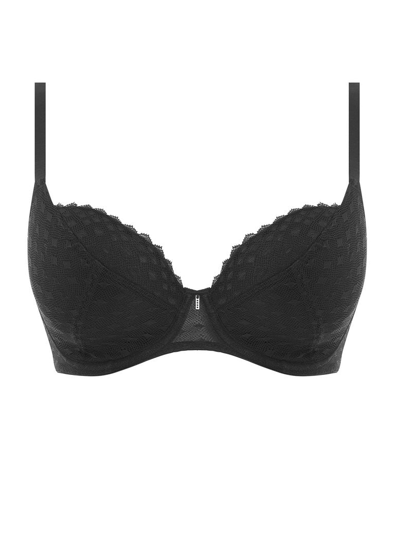 ‘Signature’ padded plunge bra in black