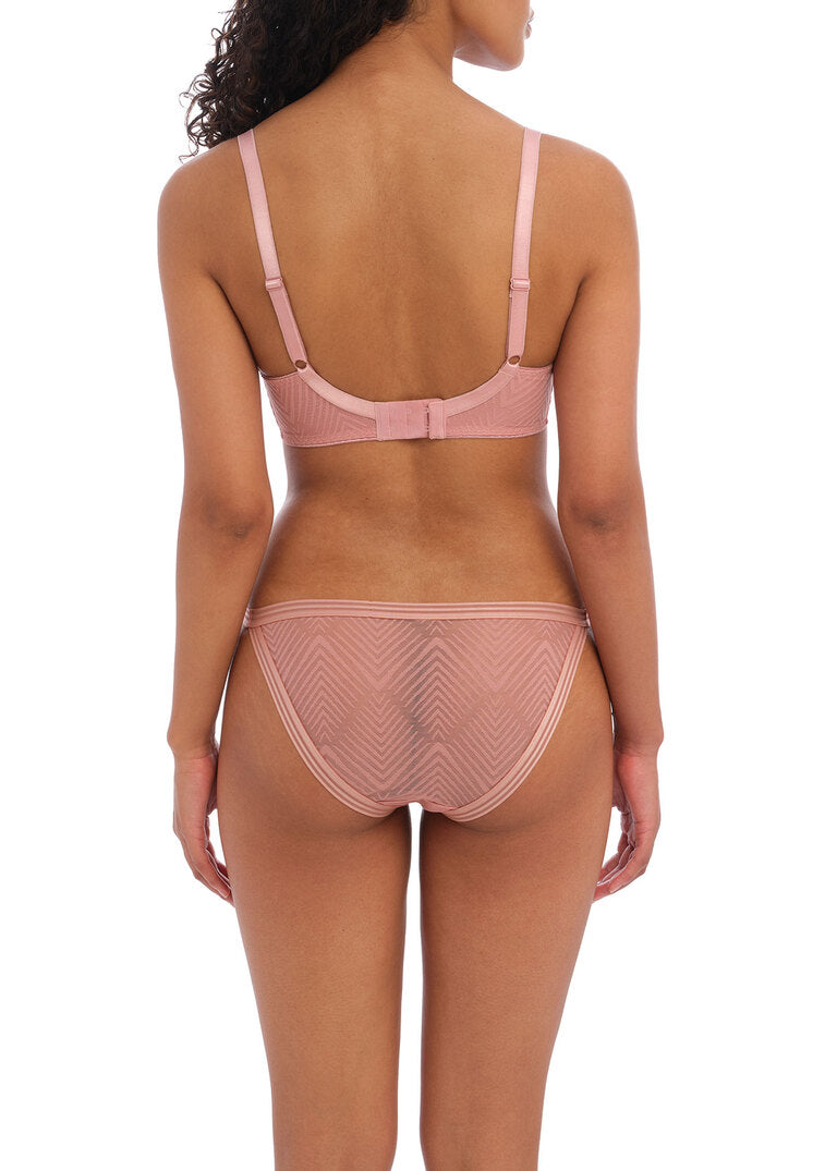 ‘Tailored’ high apex, plunge bra in ash rose