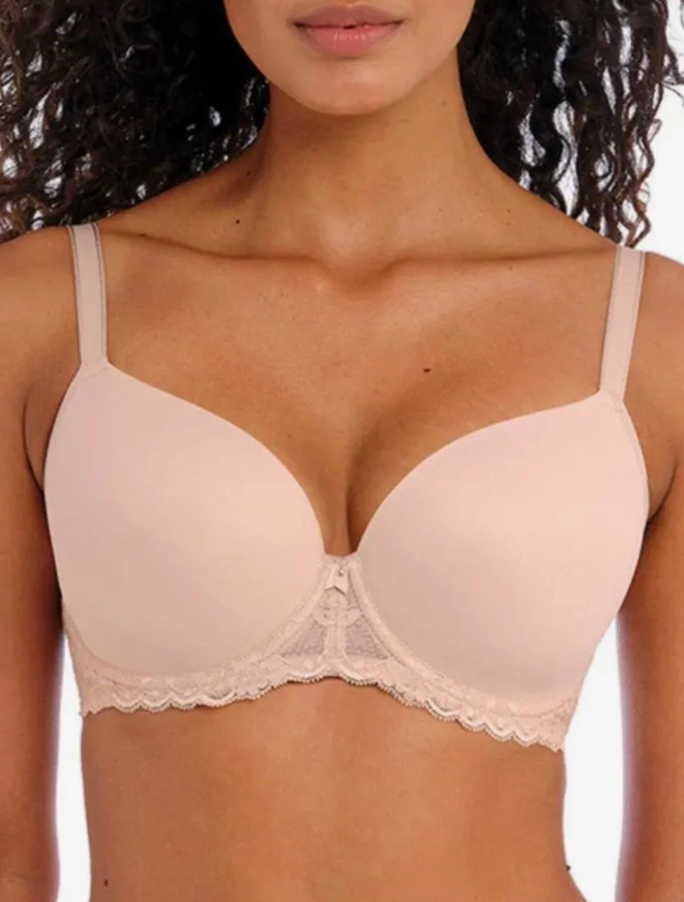 ‘Offbeat’ moulded t shirt bra in natural beige size 34E