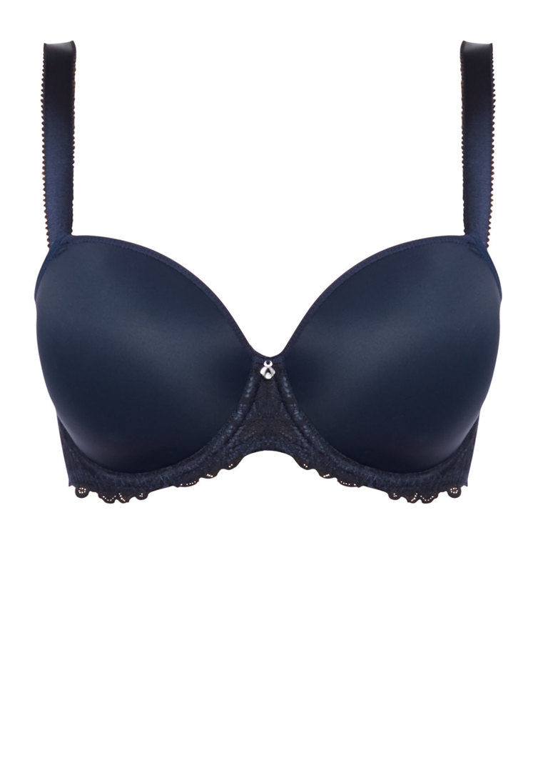 ‘Memoir’ moulded t shirt bra in navy
