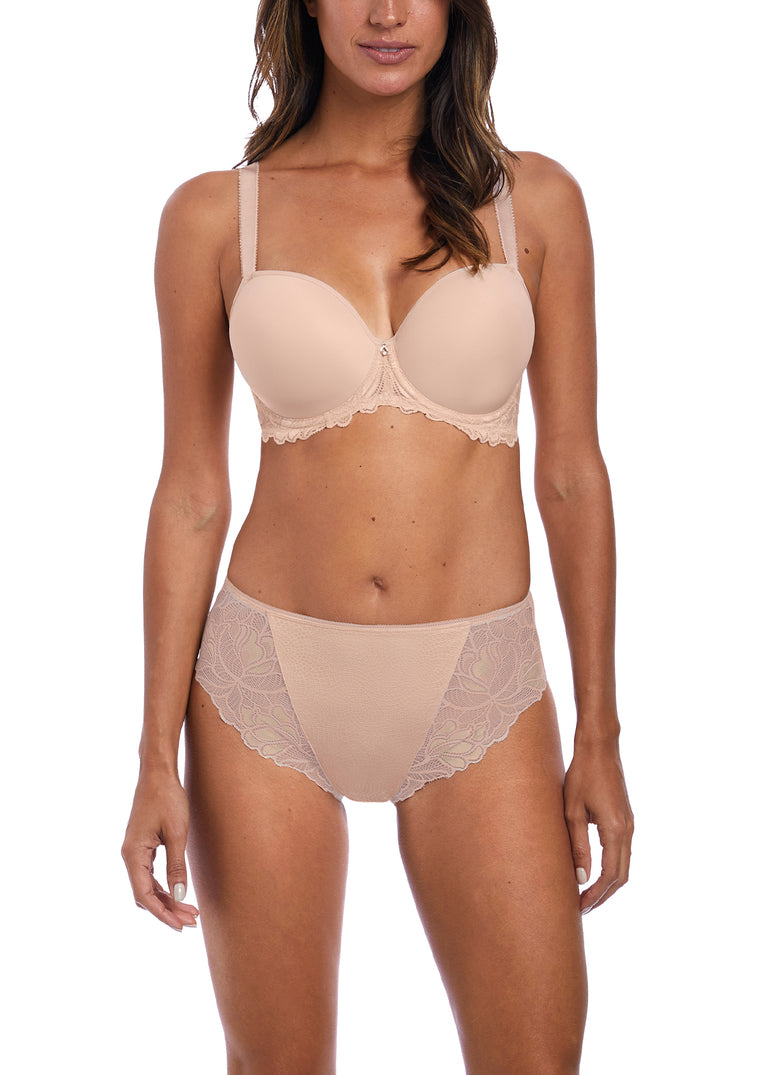 ‘Memoir’ moulded t shirt bra in beige 34D