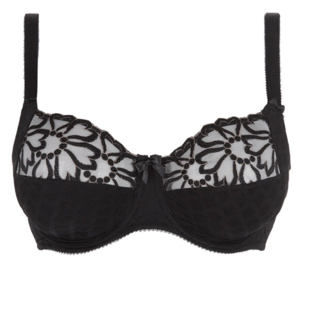 ‘Jacqueline’ side support  bra in black 30E