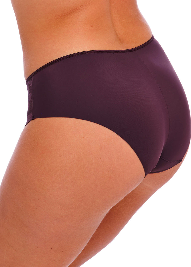 ‘Illusion’ briefs in plum size M