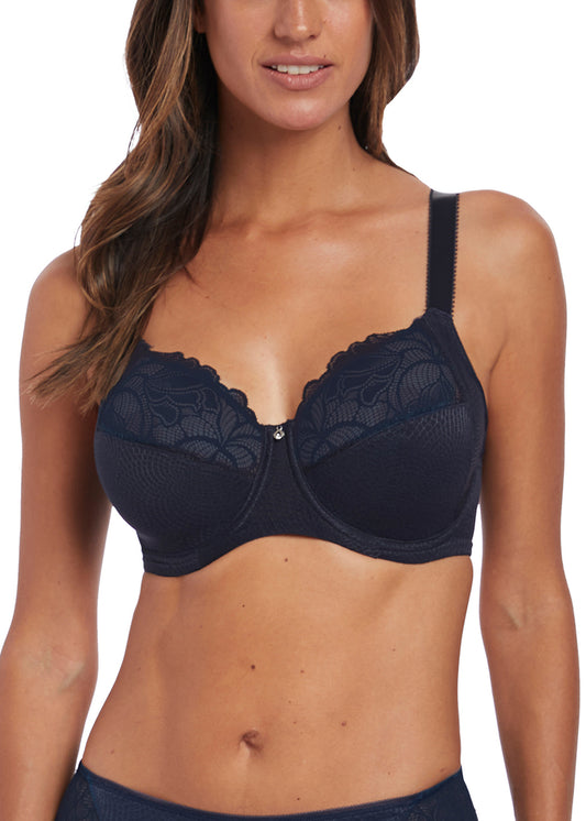 ‘Memoir’ full cup side support bra in navy