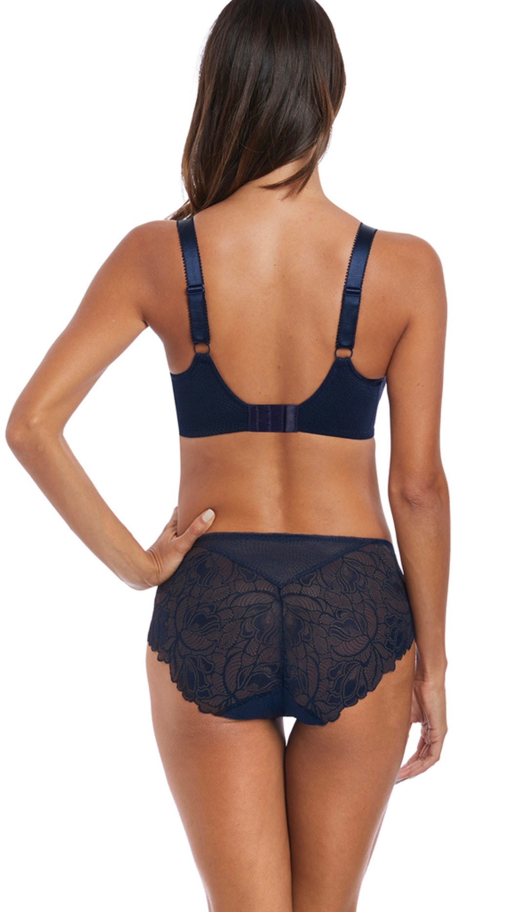 ‘Memoir’ full cup side support bra in navy