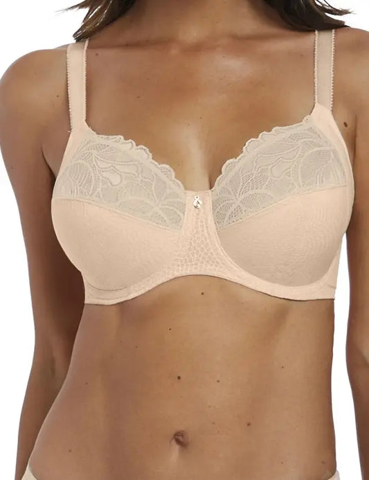 ‘Memoir’ full cup, side support bra in natural beige