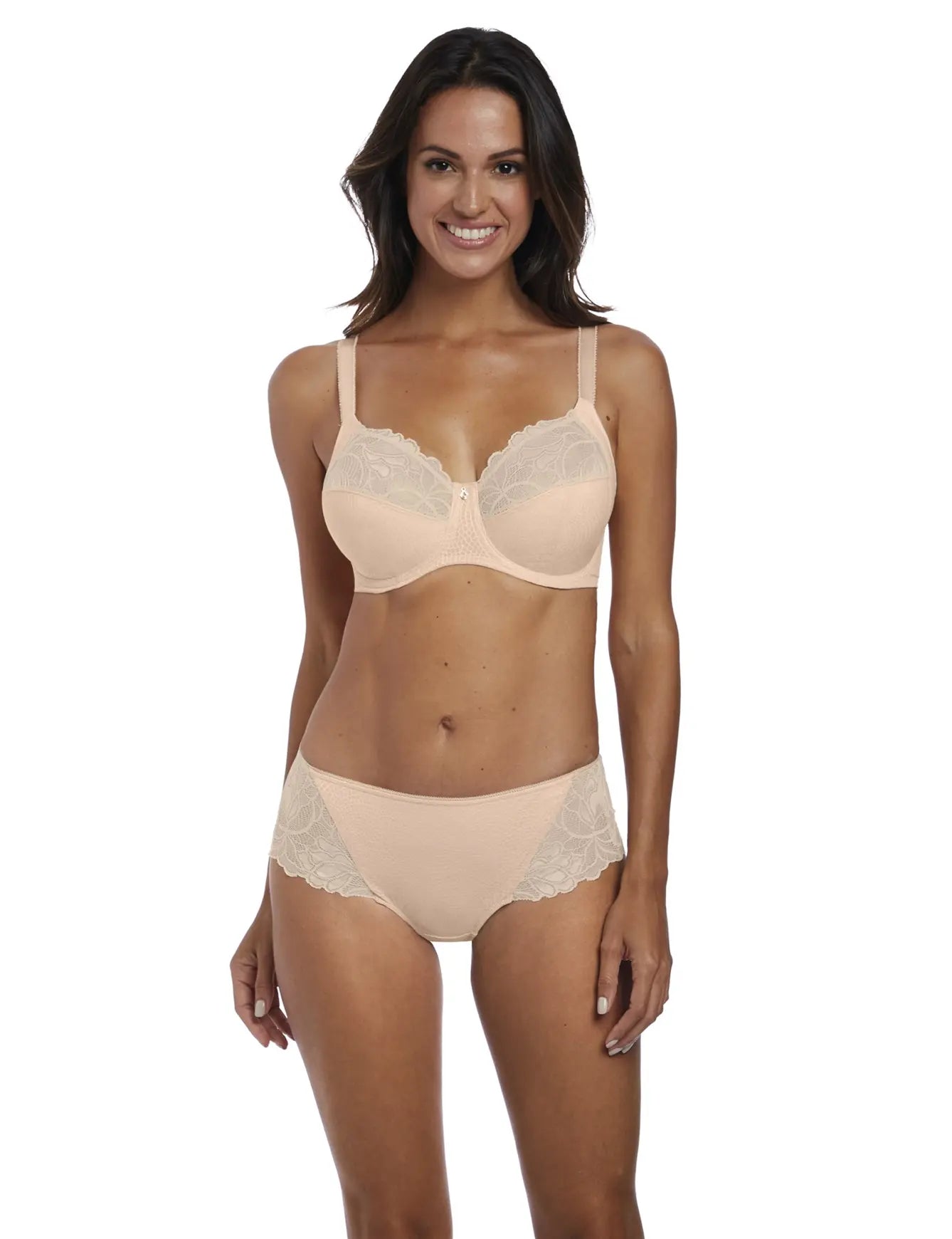 ‘Memoir’ full cup, side support bra in natural beige