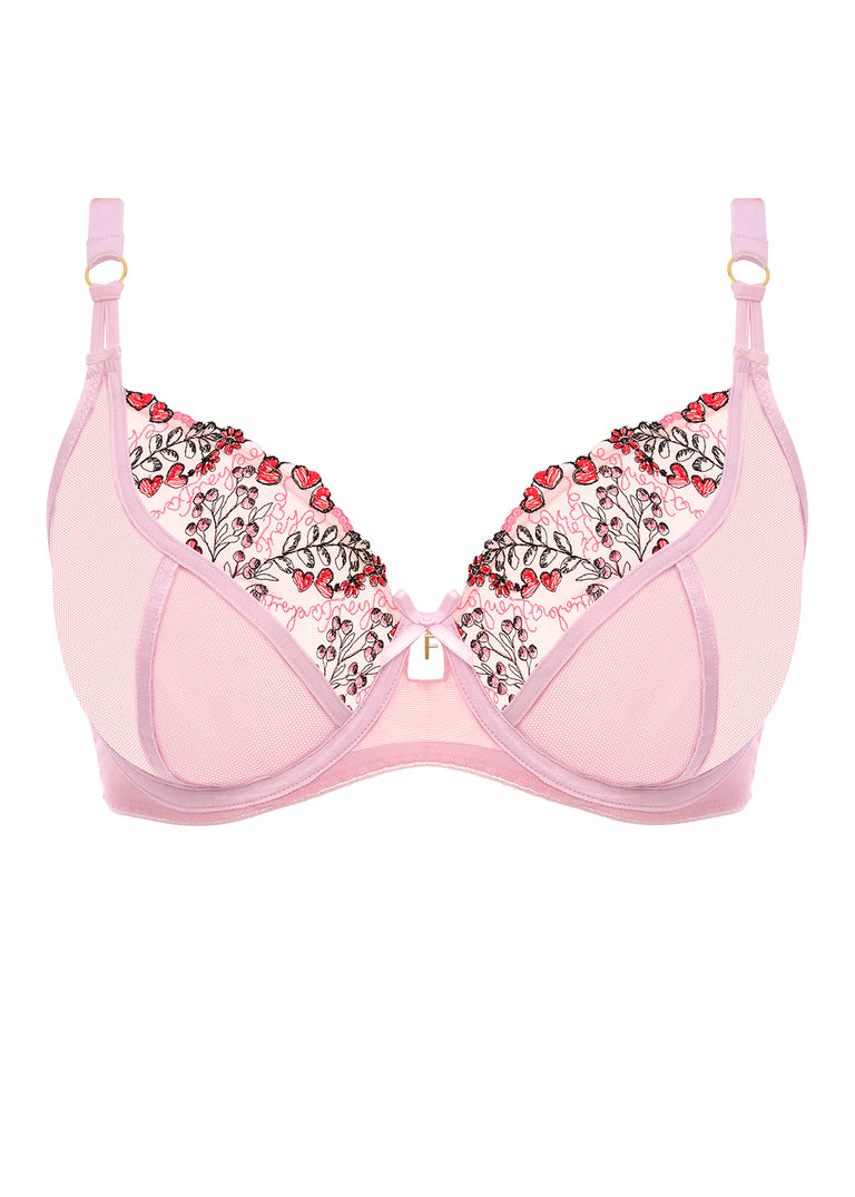‘Show off’ plunge bra in macaron size 32E