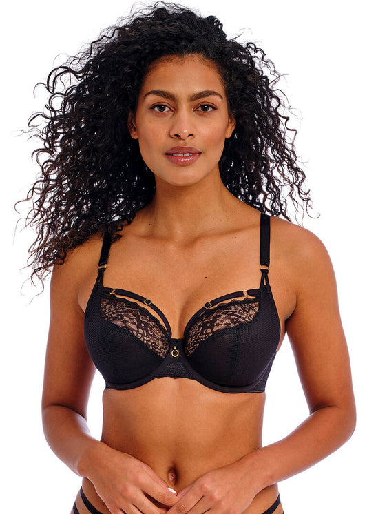‘Temptress’ plunge bra in black size 30DD