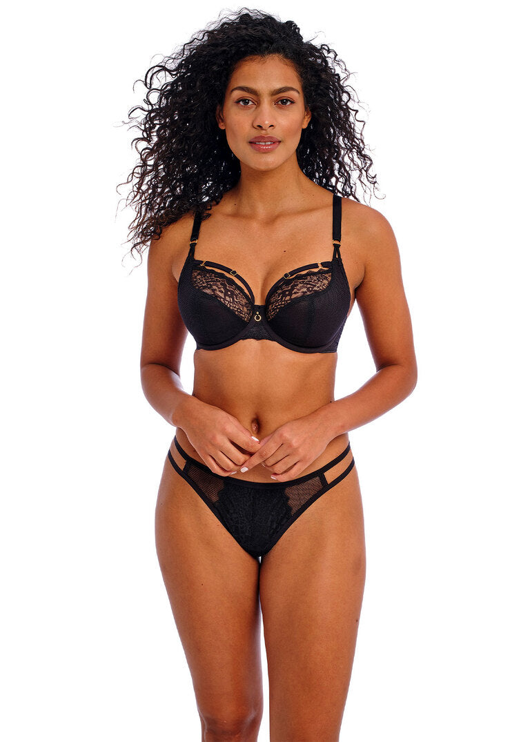 ‘Temptress’ plunge bra in black size 30DD