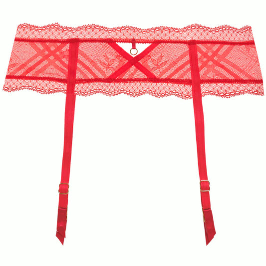 ‘Freya Fatale’ suspenders in chilli red
