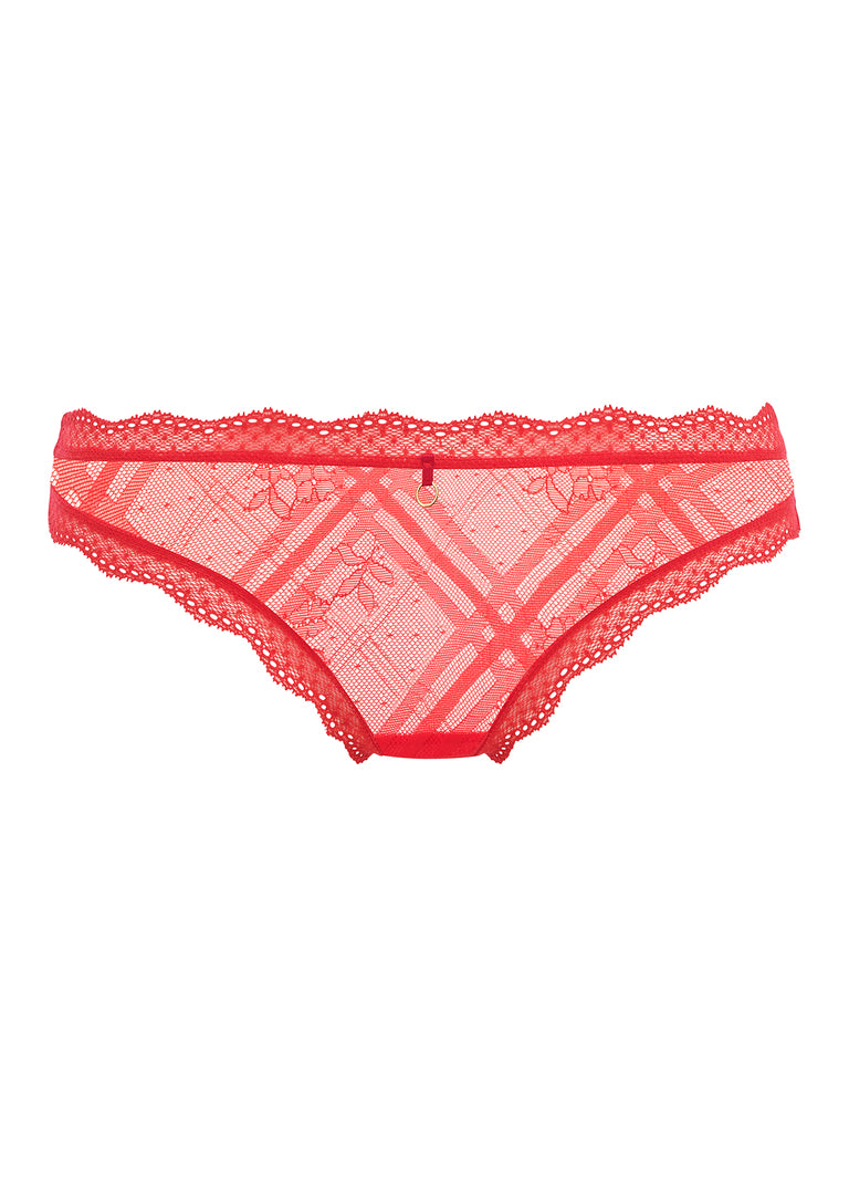 ‘Freya Fatale’  Brazilian briefs in chilli red size XL