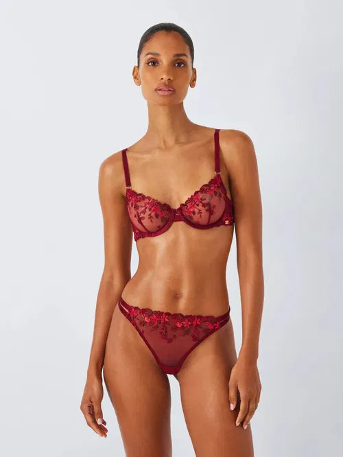‘Alexis fruity floral’ embroidered thong