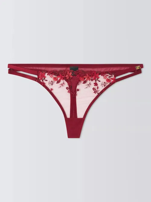 ‘Alexis fruity floral’ embroidered thong