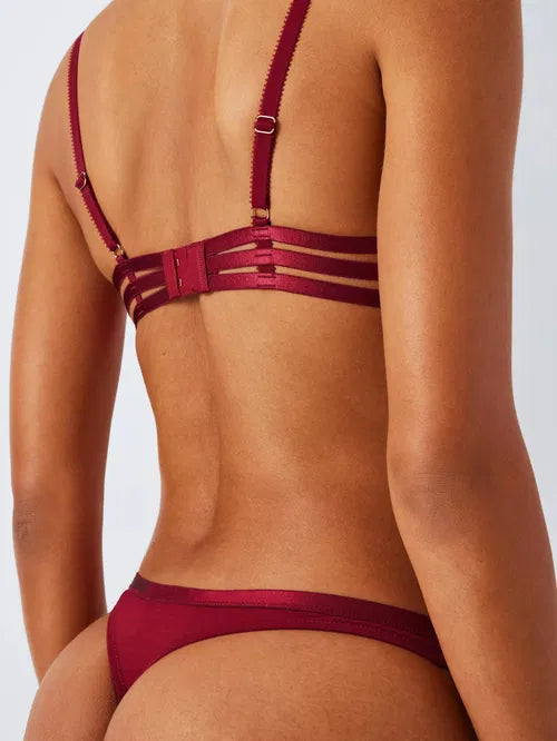 ‘Alexis fruity floral’ embroidered thong