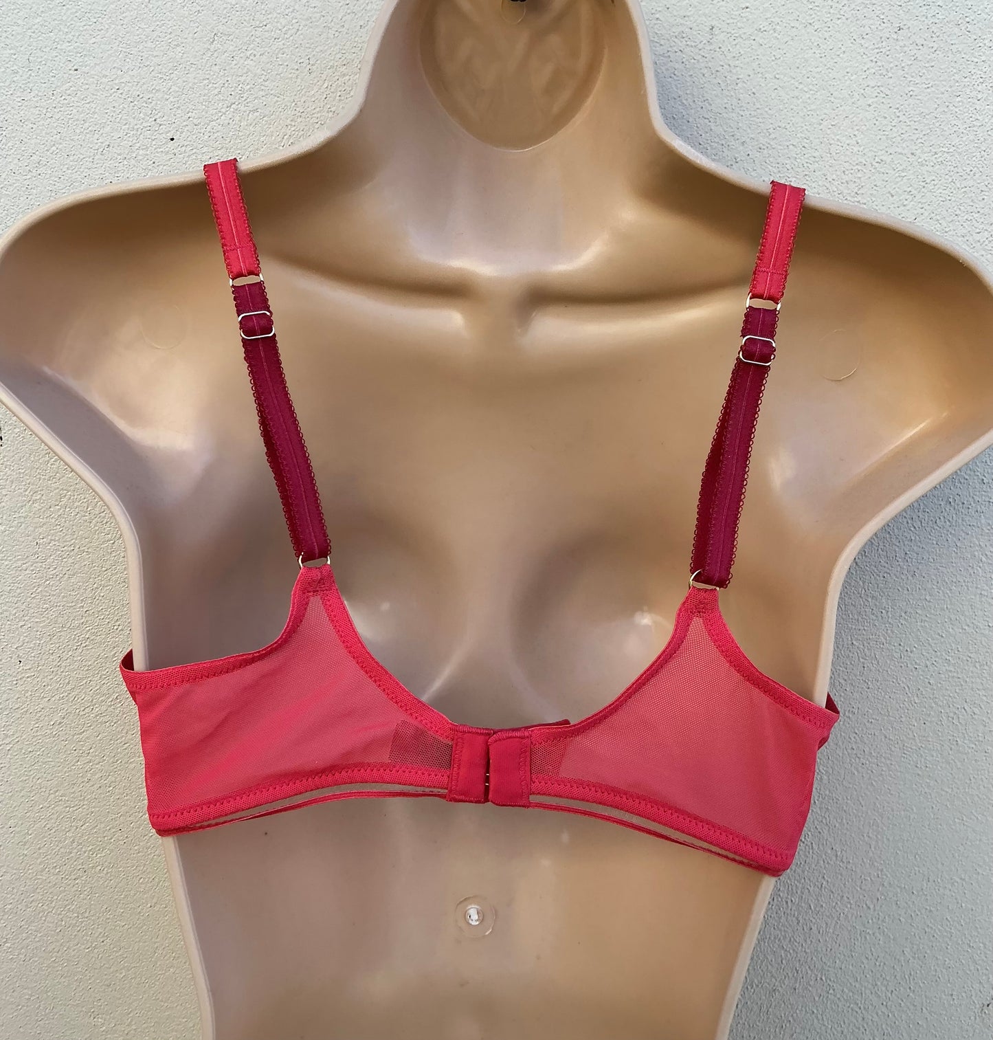 ‘Wren’ non padded balcony bra in redcurrant