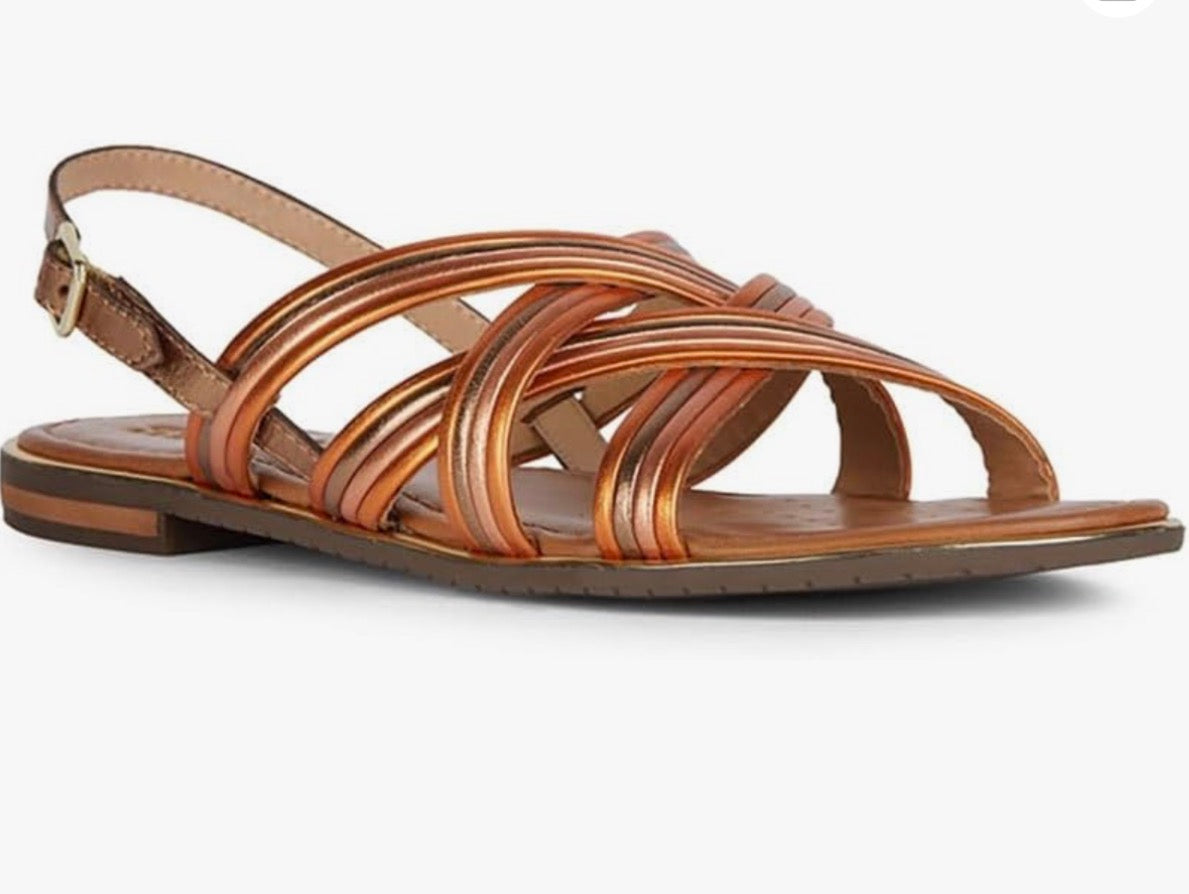 GEOX  D Sozy plus in bronze/orange leather size 6.5uk (39.5)