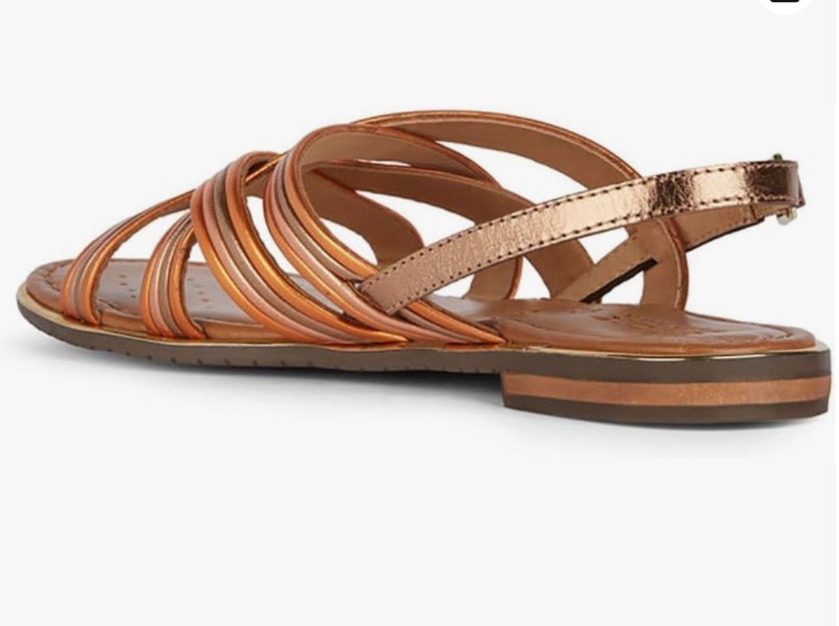 GEOX  D Sozy plus in bronze/orange leather size 6.5uk (39.5)