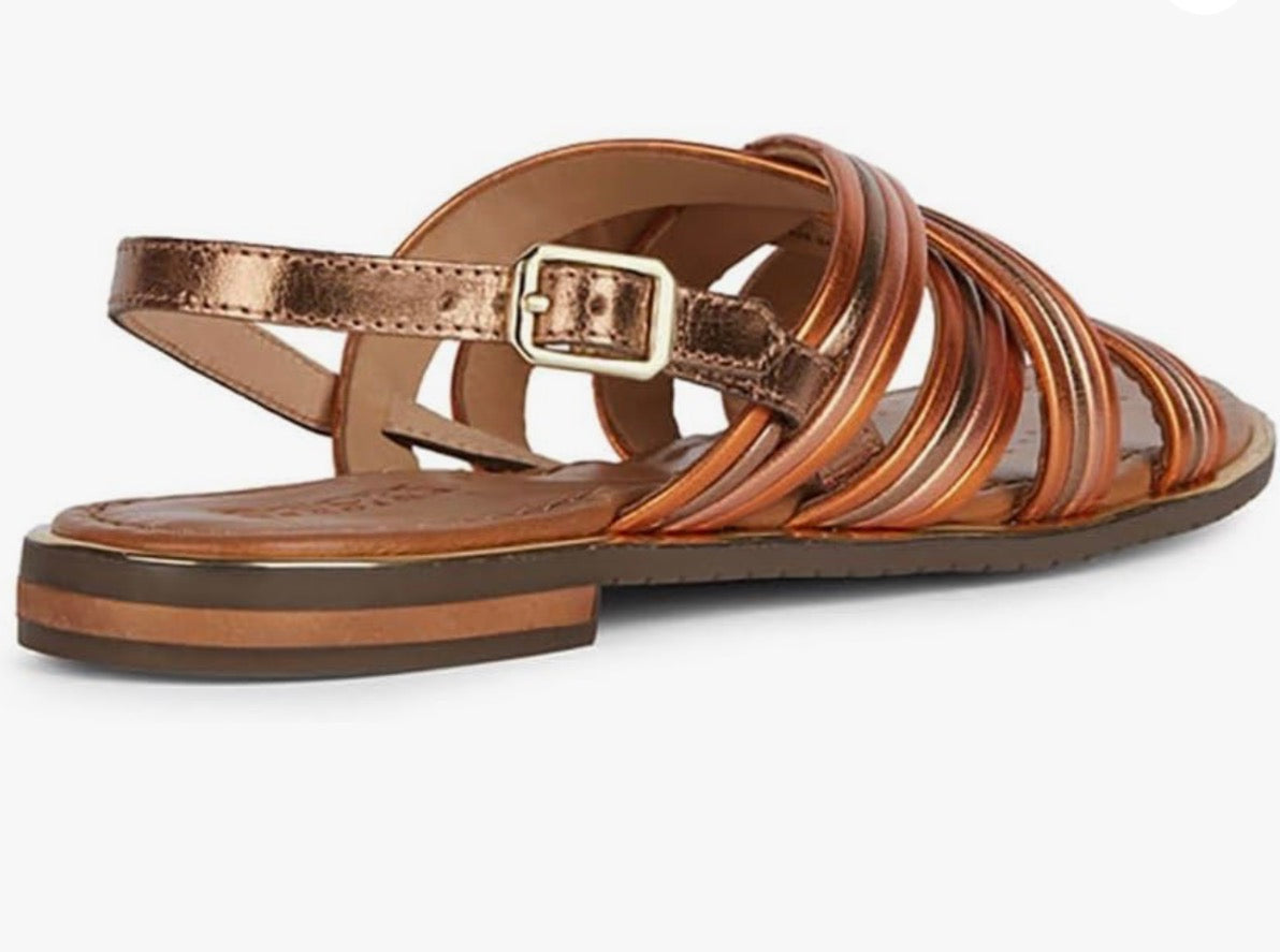 GEOX  D Sozy plus in bronze/orange leather size 6.5uk (39.5)