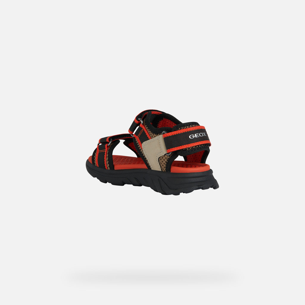 GEOX Airadyum water friendly sandals in dark beige/red size 1 (33)