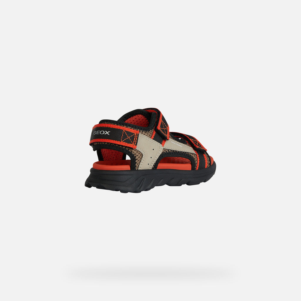 GEOX Airadyum water friendly sandals in dark beige/red size 1 (33)