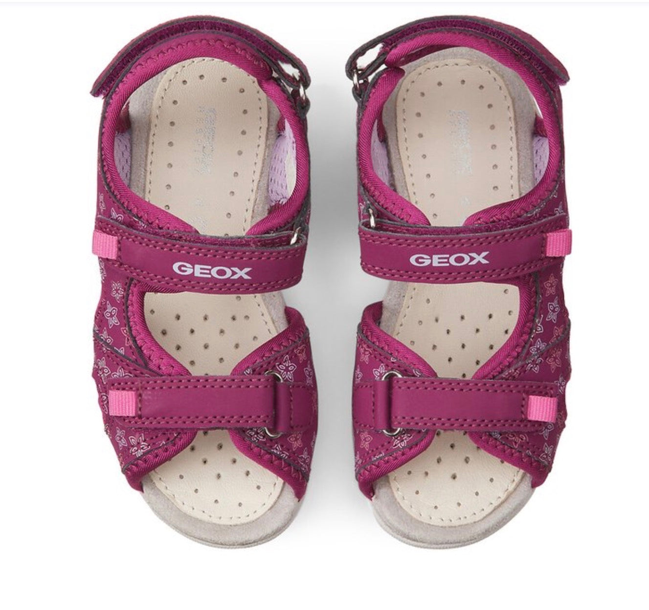 GEOX Whinberry girls walking sandals in dark raspberry/lilac size 1.5 (34)