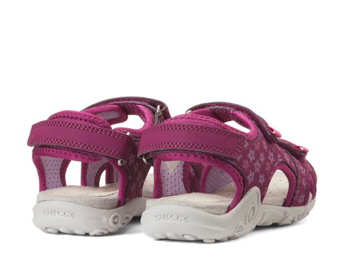 GEOX Whinberry girls walking sandals in dark raspberry/lilac size 1.5 (34)