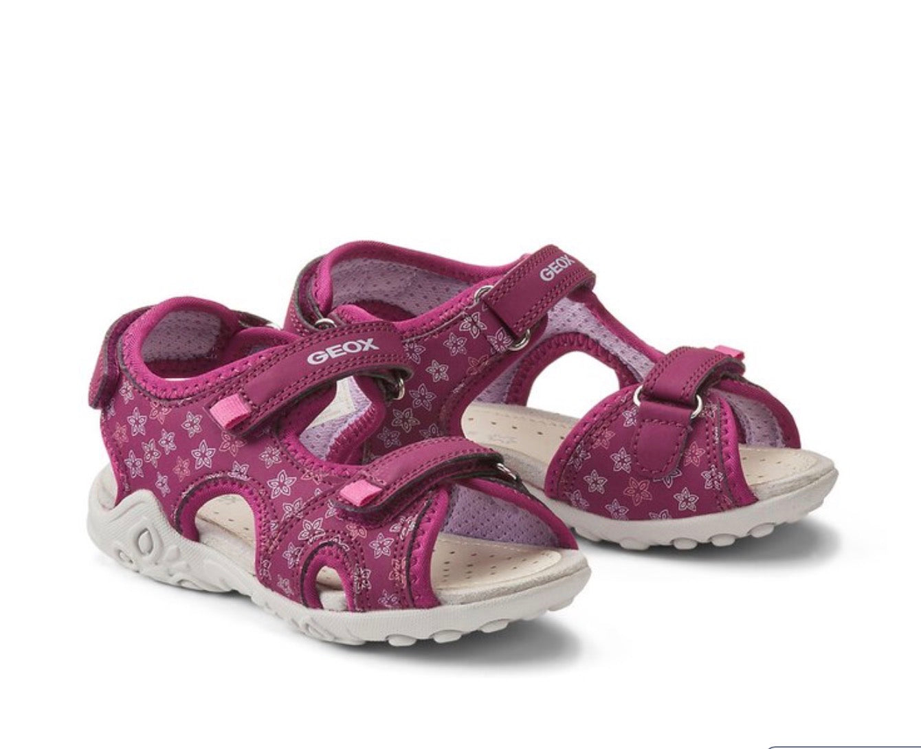 GEOX Whinberry girls walking sandals in dark raspberry/lilac size 1.5 (34)