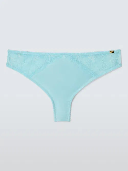 ‘Cora’ lace briefs in aqua blue size 16