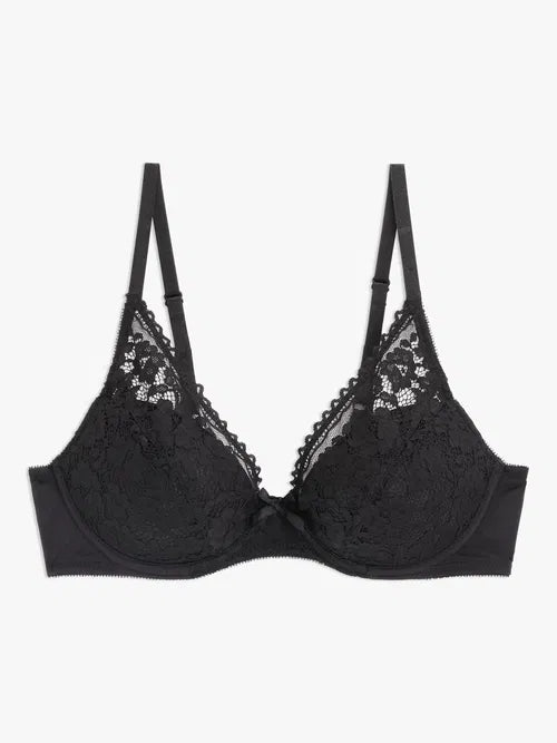 ‘Caroe’ high apex, padded bra in black