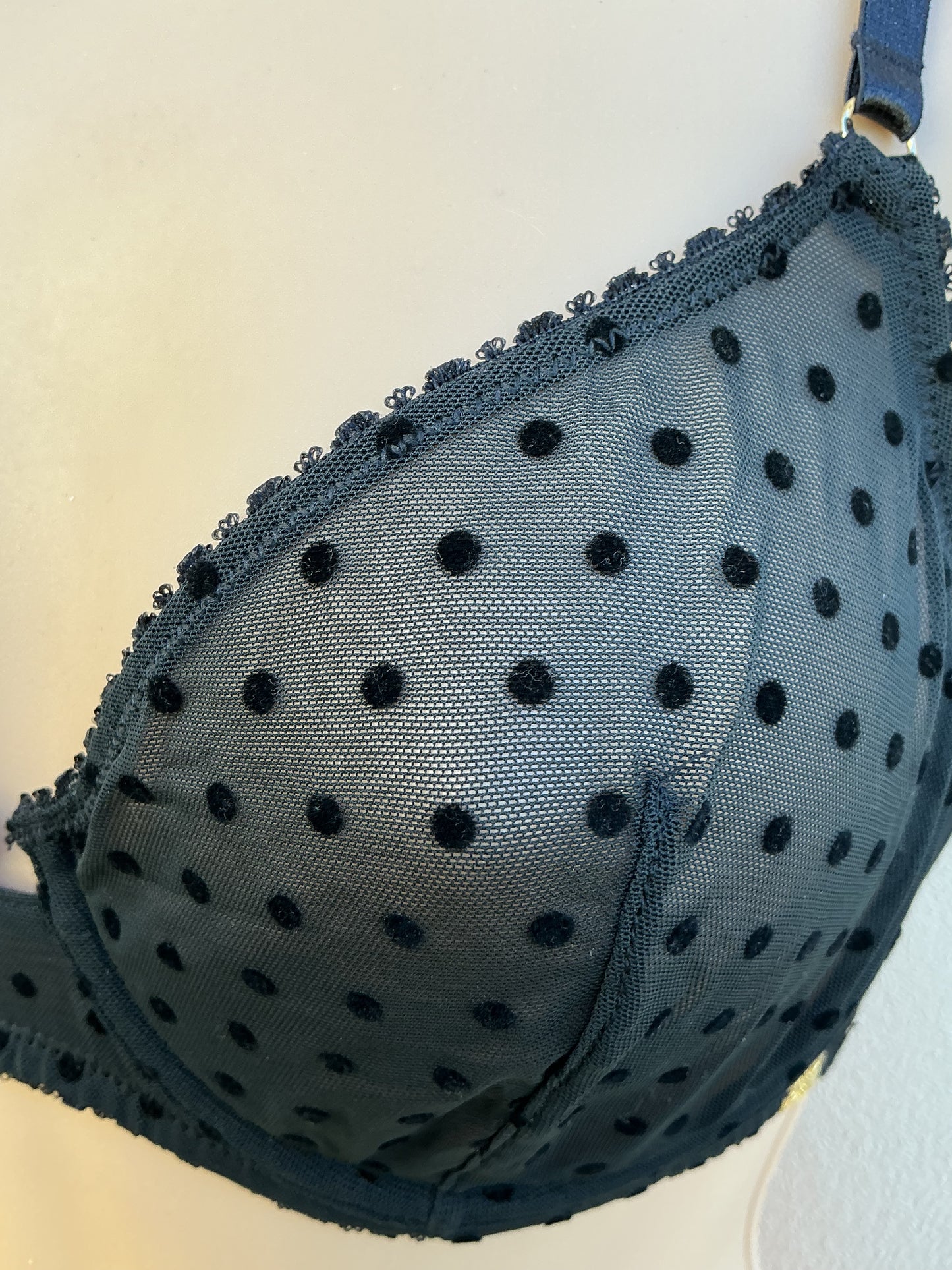 ‘Coco’ dotty bra in black