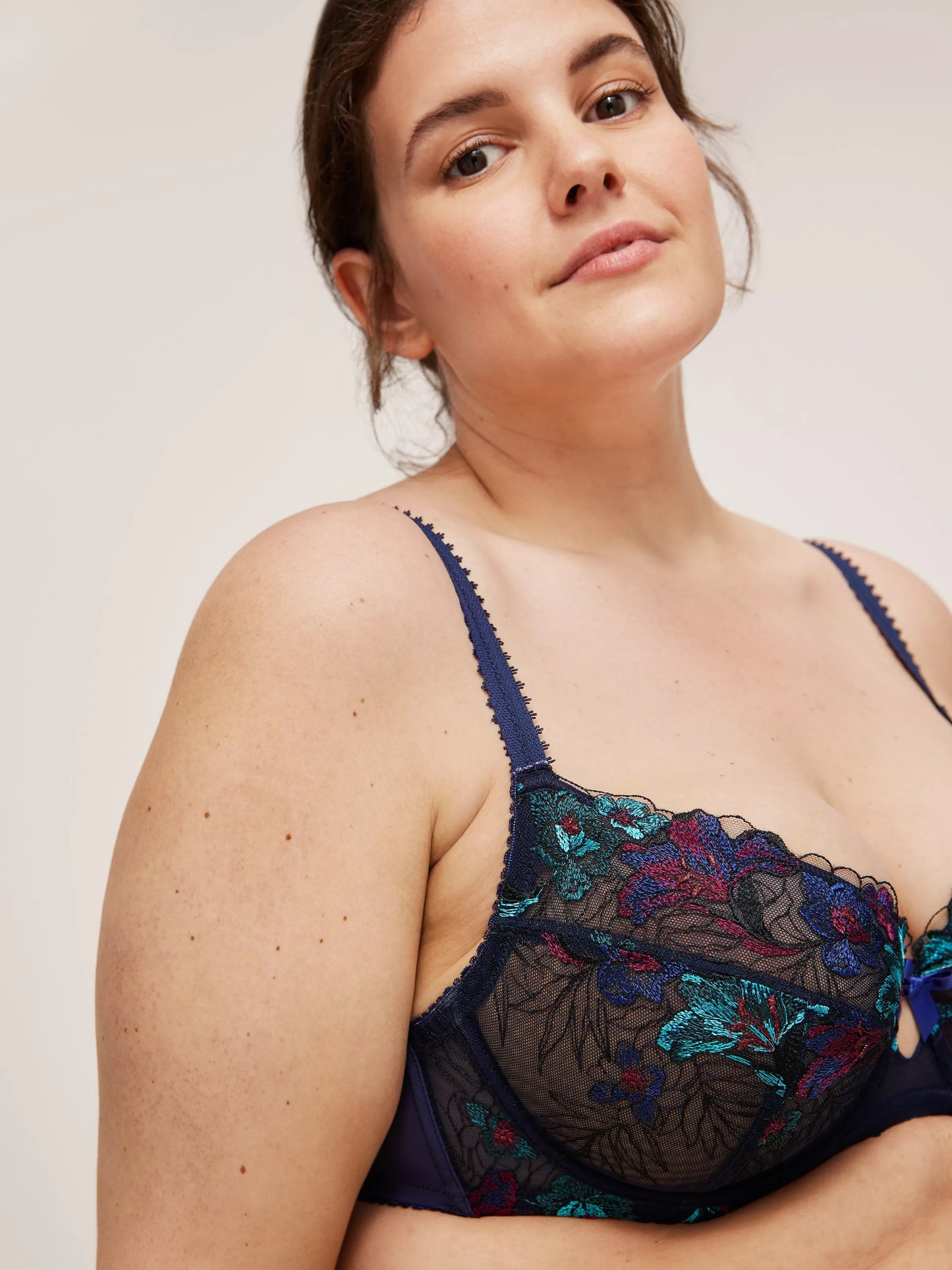 ‘Coralie’ full support balcony bra in navy size 34G